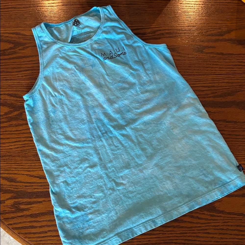 Men’s Maui & Sons Tank Top S Blue Tie Dye